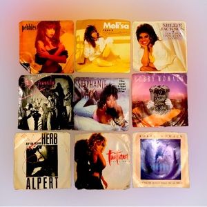 Bundle of 9 Vintage R&B Vinyl 45 Record Albums / See pics  / No Scratches